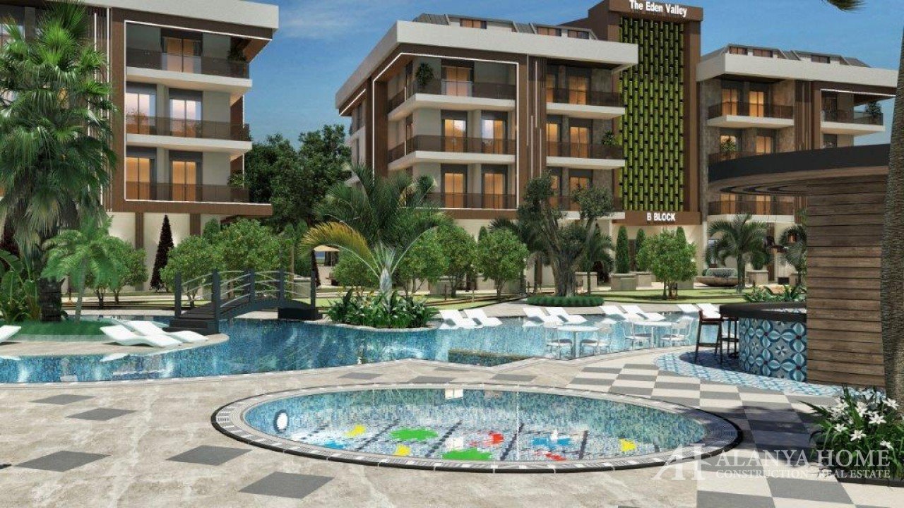 Das Eden Valley Oba Alanya Antalya Türkei Kauf Verkauf Eigentum einer möblierten Einzimmerwohnung in